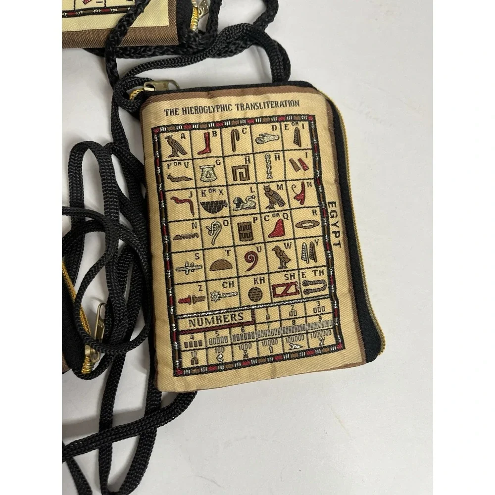 Egyptian Set Of 7 Cleopatra King‎ Tut Egypt Purse Coin Bags With Strap 4x6